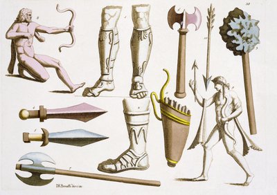 Greek soldiers, arms and armour, plate 38 from 
